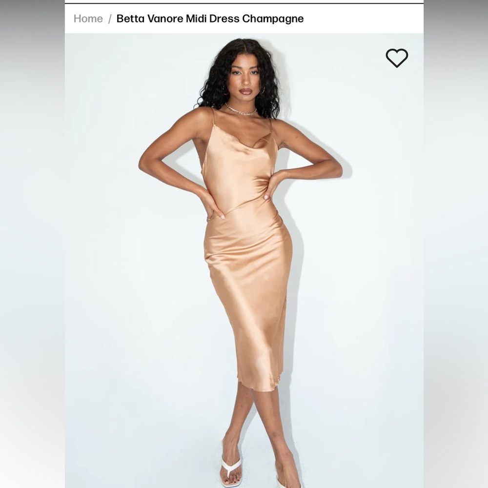 Princess Polly Betta Vanore Midi Dress Champagne